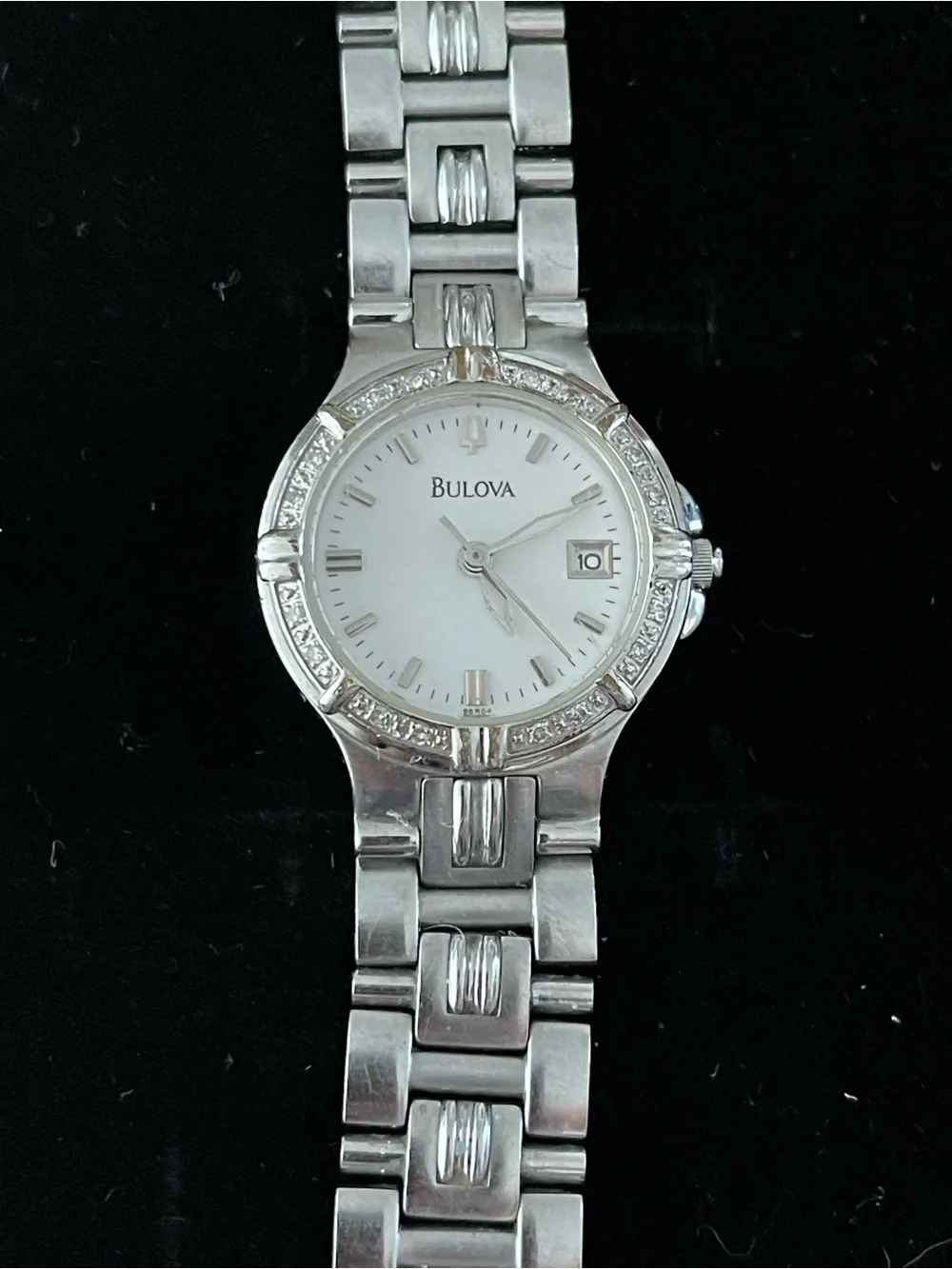 Bulova Women's Silver Stainless Steel Diamond Accent Watch
